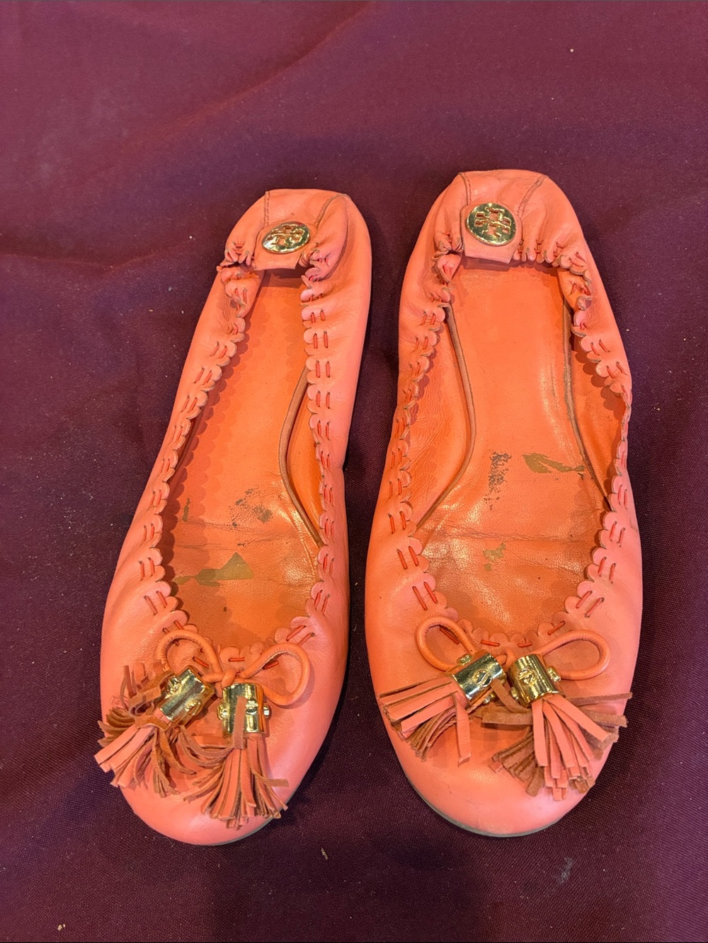 Tory Burch Women's Coral Tassel Ballet Flats
